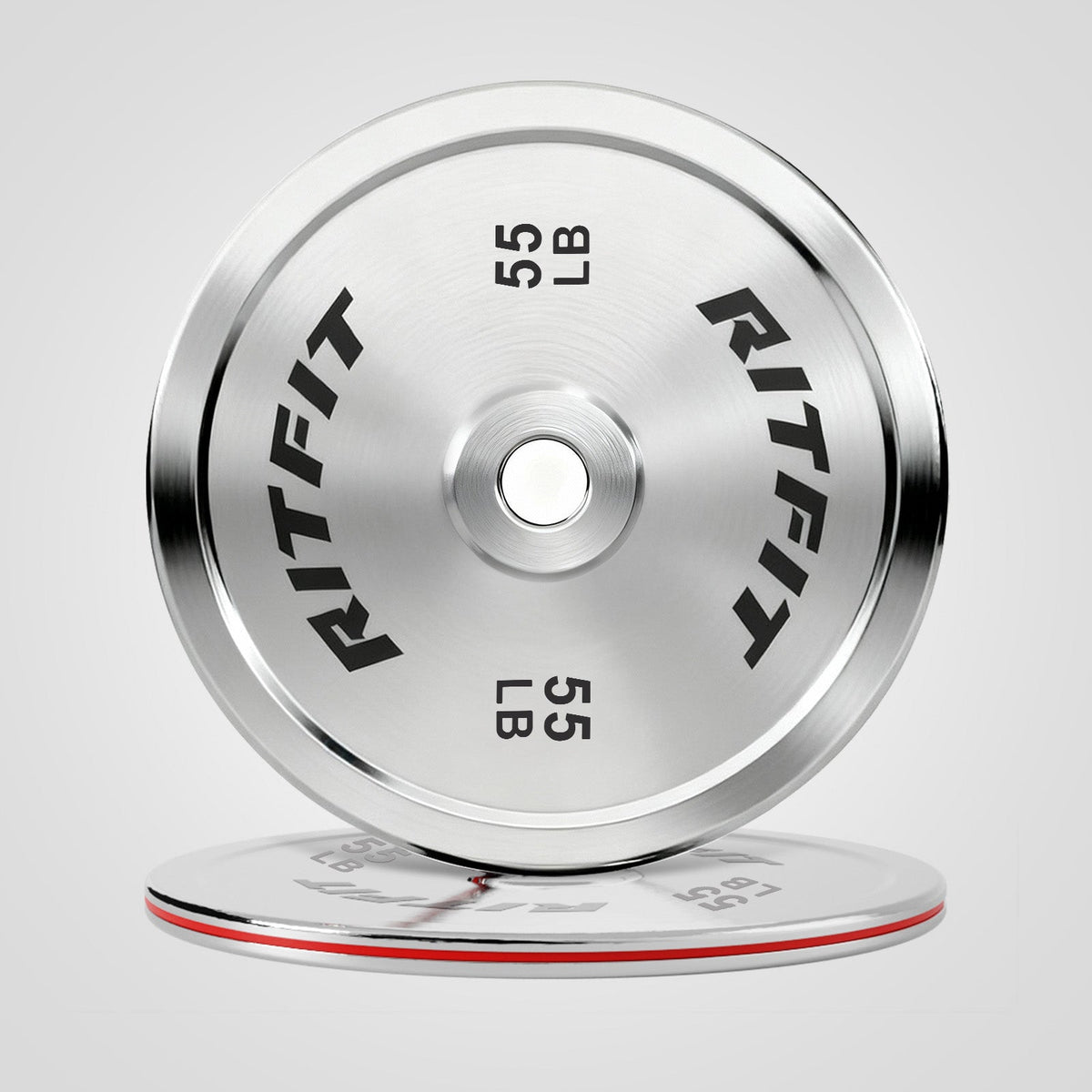 Silver Steel Strip Olympic Plates 2-Inch by RitFit