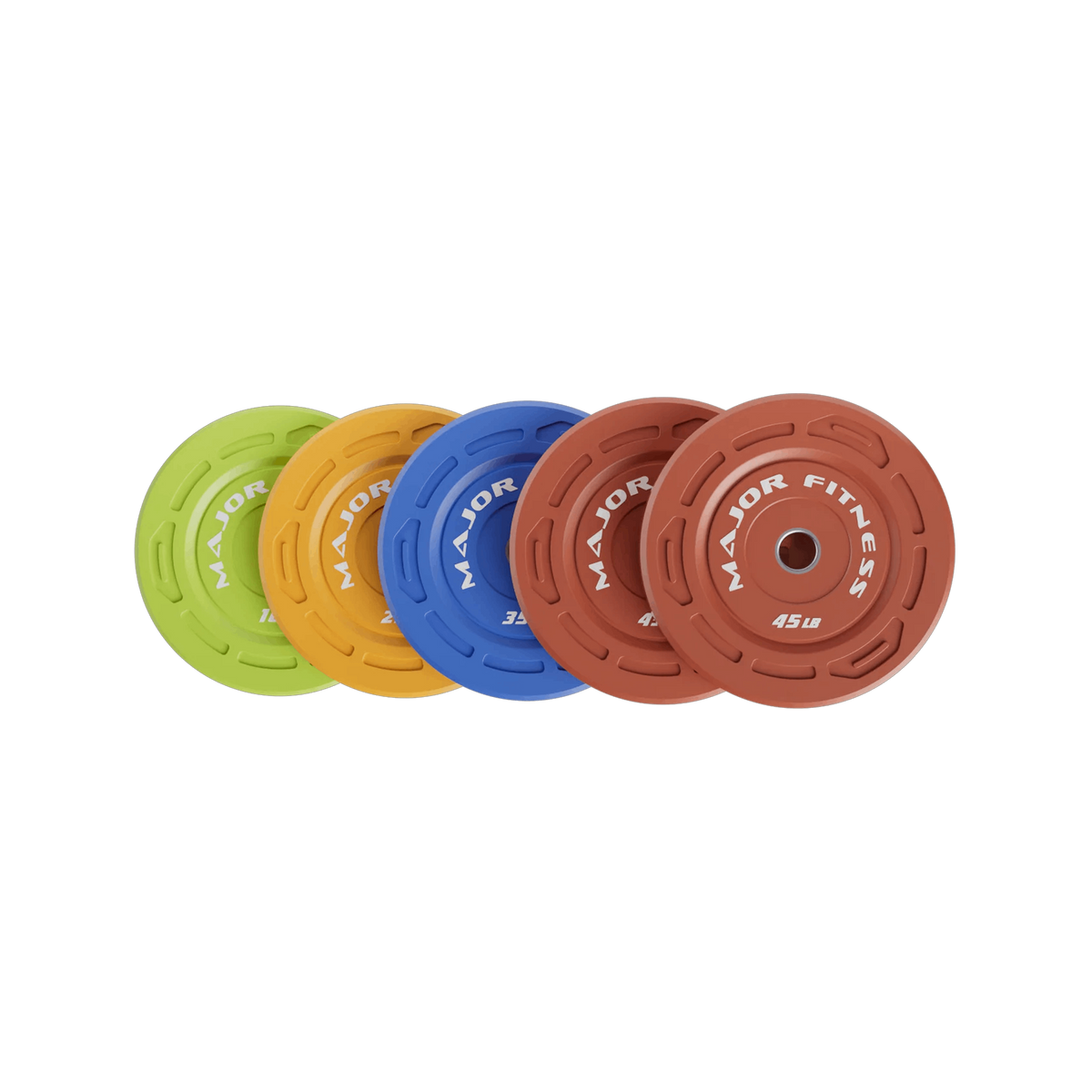 Color Grip Low Bounce Bumper Plates by Major Fitness