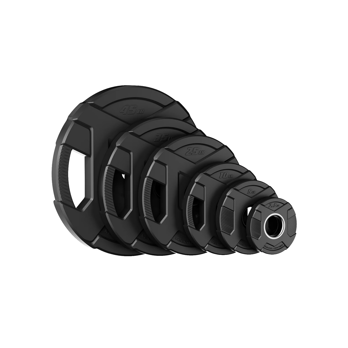 Rubber Coated Olympic Cast Iron Grip Plates by Major Fitness